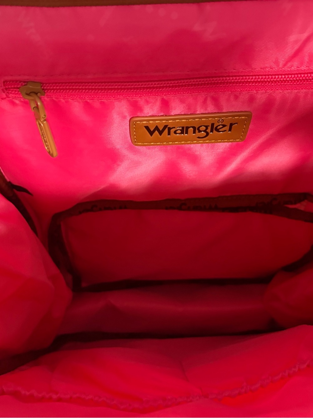 Wrangler Pink canvas Aztec-Print Women's Backpack/ Baby bag - Picture 7 of 11